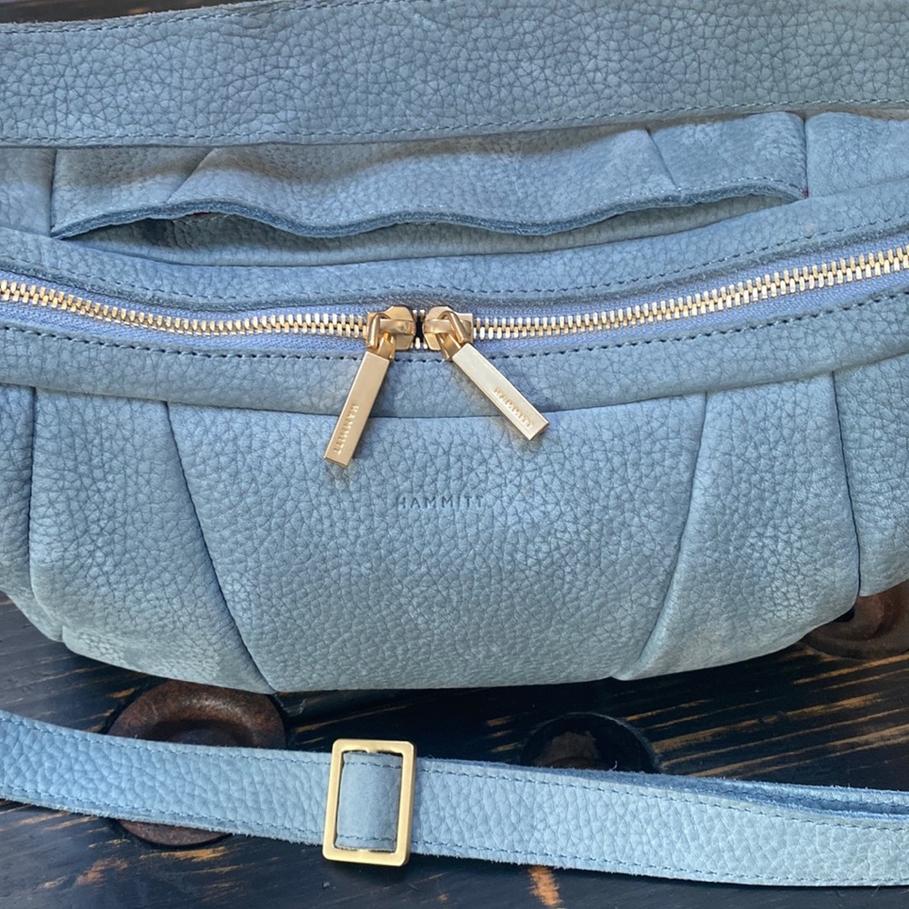 Hammitt Light Blue Suede Crossbody Bag - Picture 6 of 16